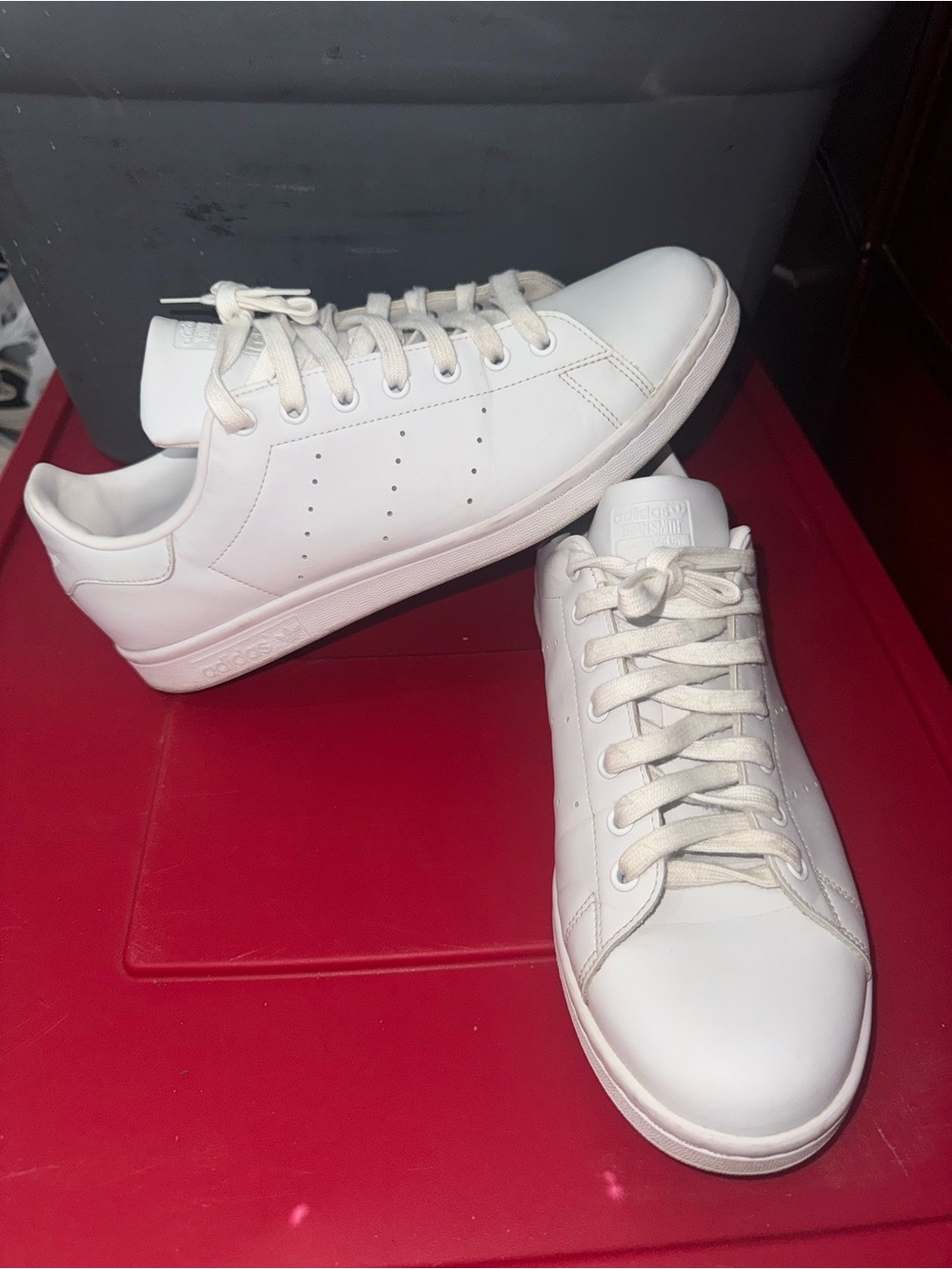 adidas White Low-Top Leather Sneakers